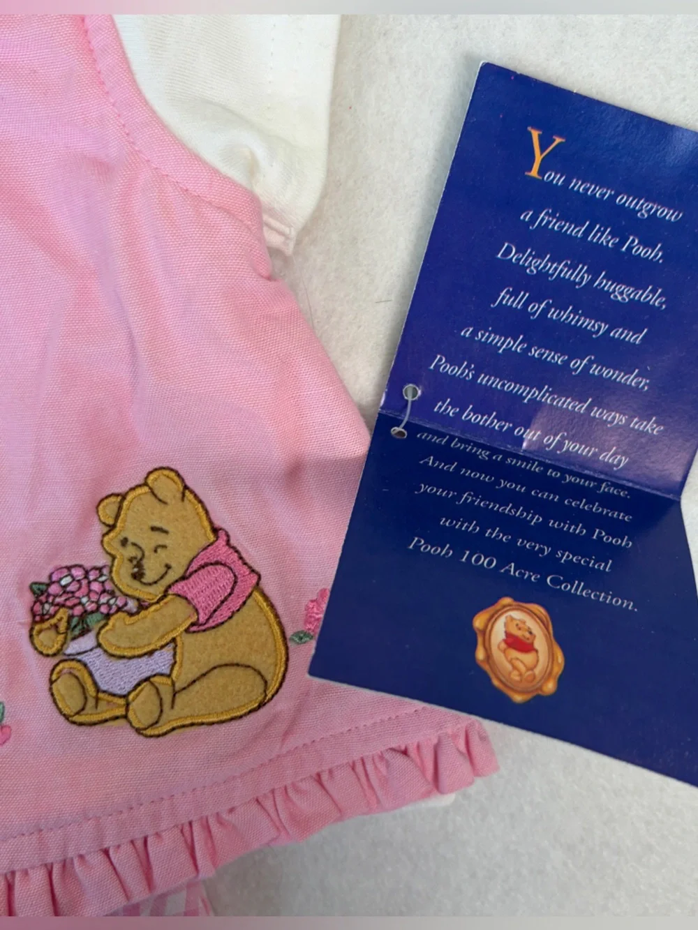 VTG NWT Winnie The Pooh Collection Top Peter Pan Collar Apron Dress Bloomers Set